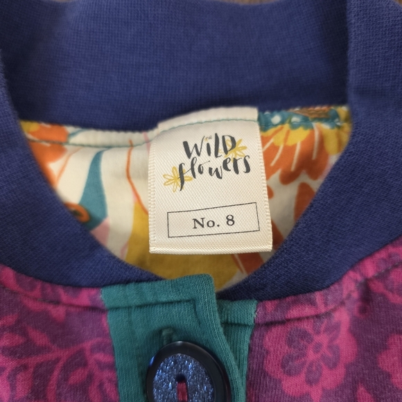 Wildflowers Be Bold Stand Up Girls Ruffle Multicolor Patchwork Jacket  - Size 8 - Picture 8 of 8